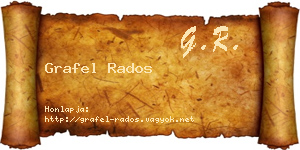 Grafel Rados névjegykártya